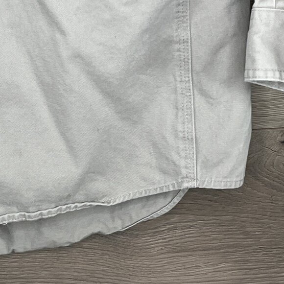 Wrangler Riggs Workwear Button Down Shirt Mens Lg Button Up Pocket Taupe Khaki - Picture 4 of 11
